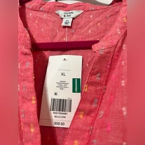 Crown & Ivy embroidered dot top NWT